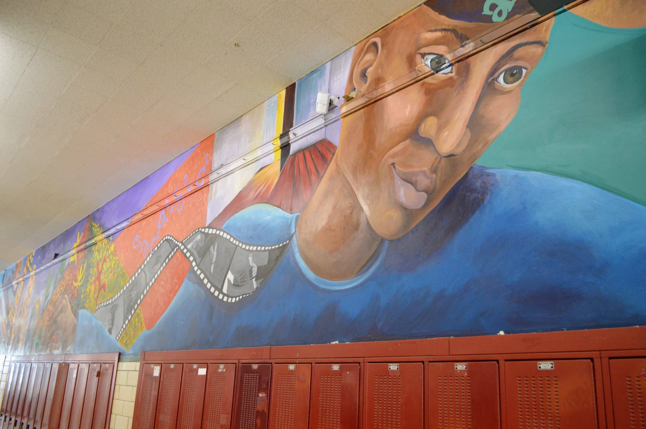 Image of painting above lockers