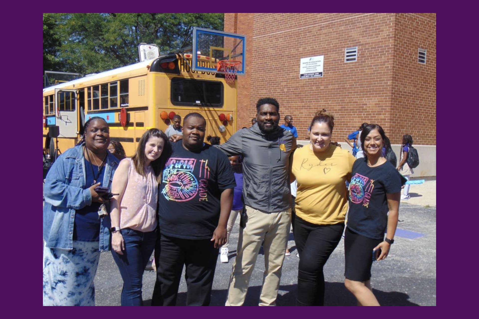 Principal with students and parents