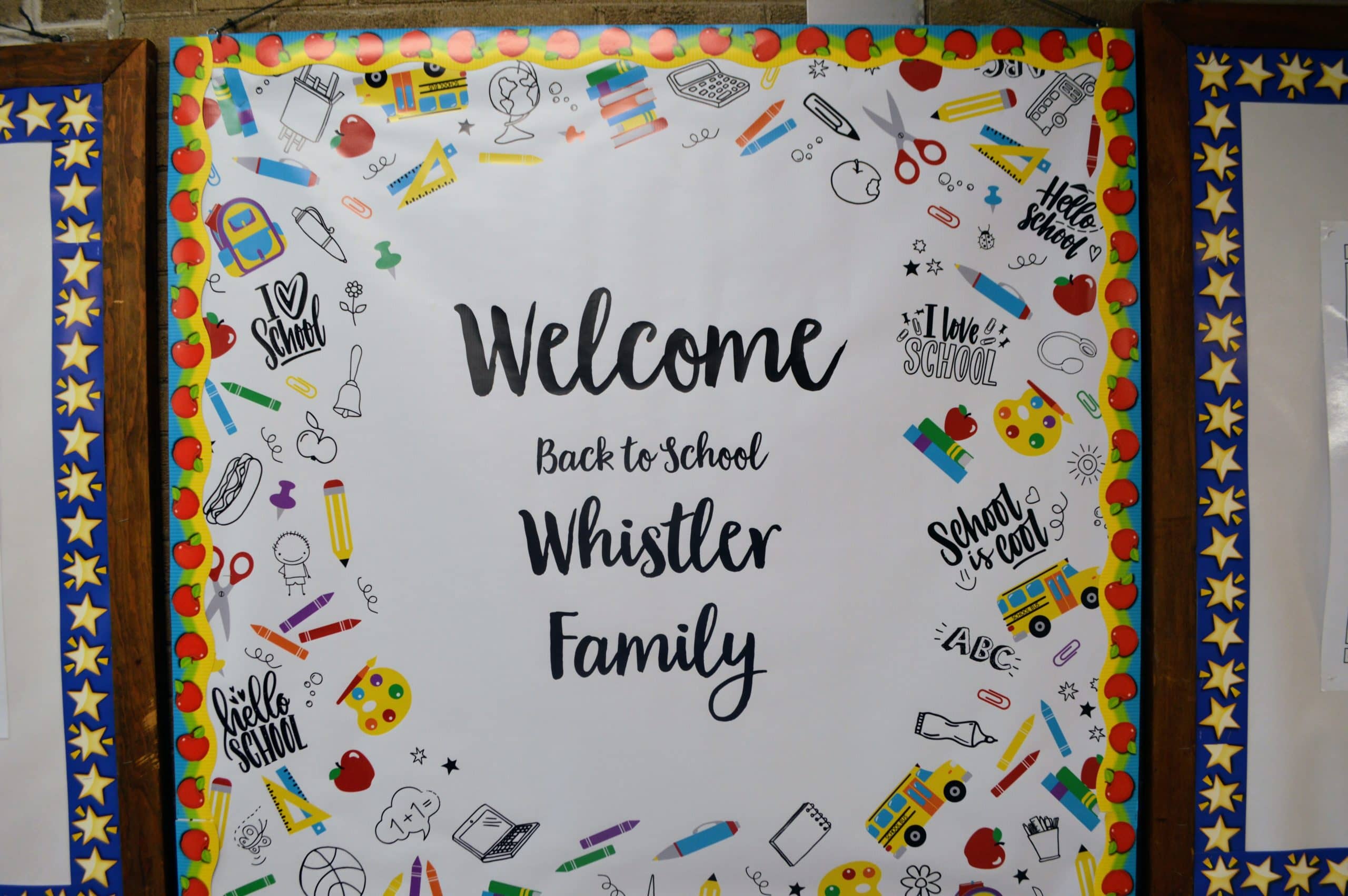 Welcome back to school Whistler Family message on the bulletin