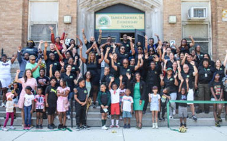 diverse group of students and adults